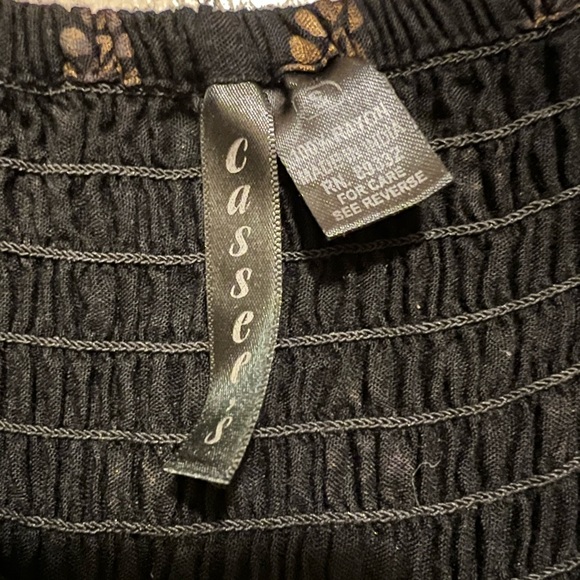 Woman’s Sz Small Black w Metallic Gold Geometric Floral Design Maxi Dress. - Picture 3 of 5